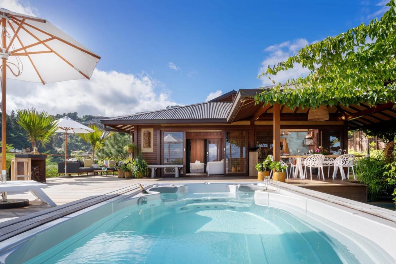 Villa Manuiti, Balinese Luxury Home - Private Swim Spa, Ocean View - Ofyr Bbq - Koi Pond Punaauia  Esterno foto