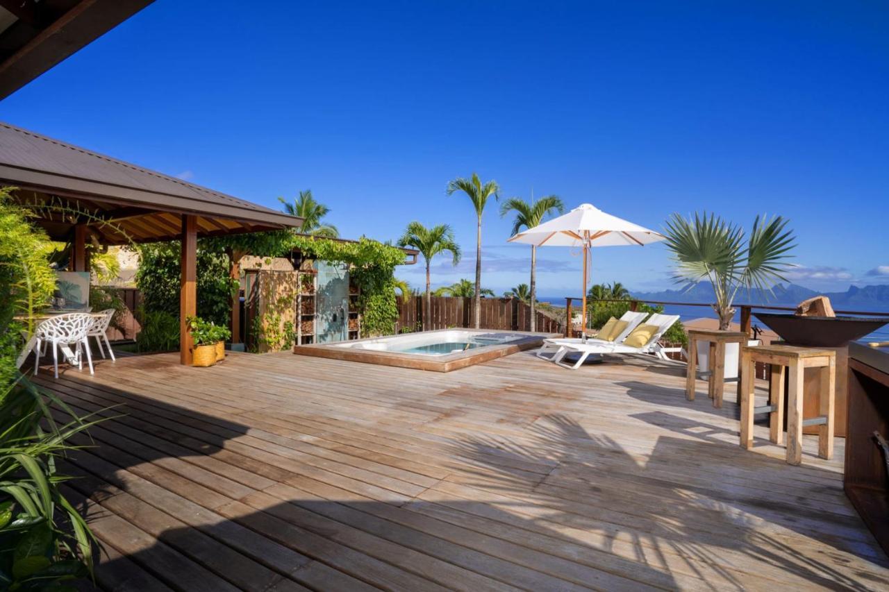 Villa Manuiti, Balinese Luxury Home - Private Swim Spa, Ocean View - Ofyr Bbq - Koi Pond Punaauia  Esterno foto
